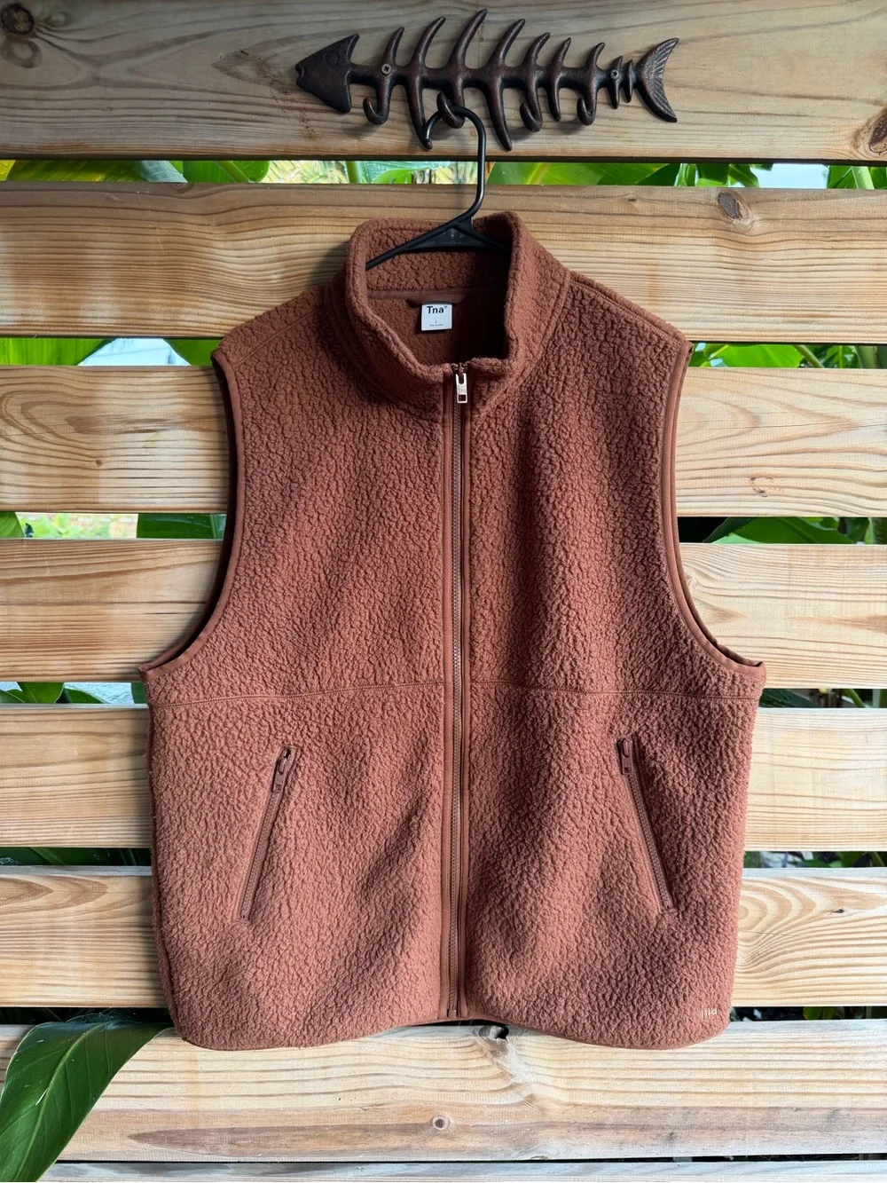 TNA Men's Rust Brown Fleece Vest